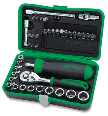 JUEGO 41 PCS 1/4` COPAS 6 PT 4-14 MM Y PUNTAS - TOPTUL