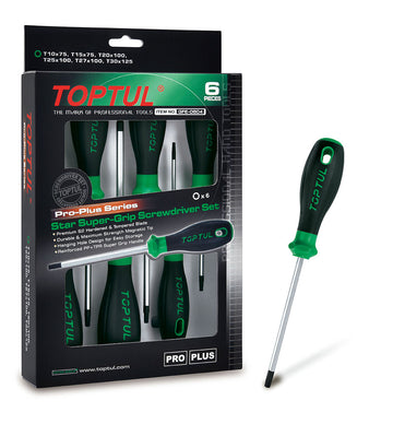 Juego de 6 pcs Destornilladores Torx T10-T30 Toptul