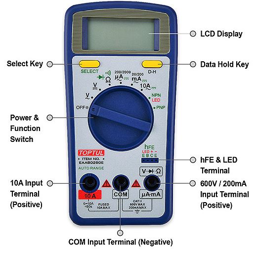 MULTÍMETRO DIGITAL  AC-DC 600 V