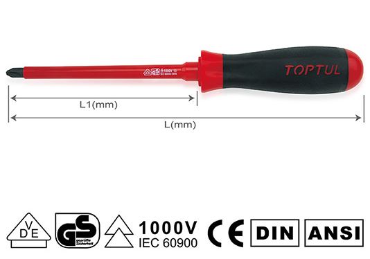 DESTORNILLADOR VDE PH0 X 75 MM ( 1/8 X 3`)