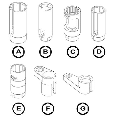 JUEGO DE 7 COPAS PARA SENSORES - TOPTUL